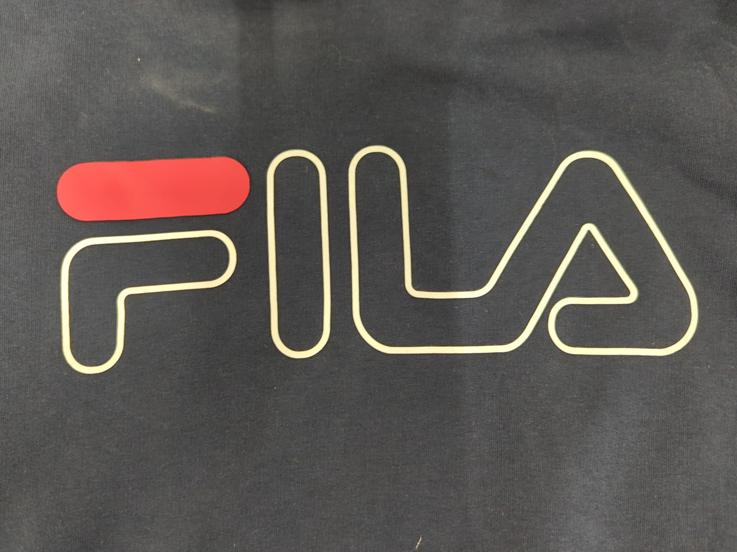 FILA Navy Blue Hoodie with Logo - Size Small