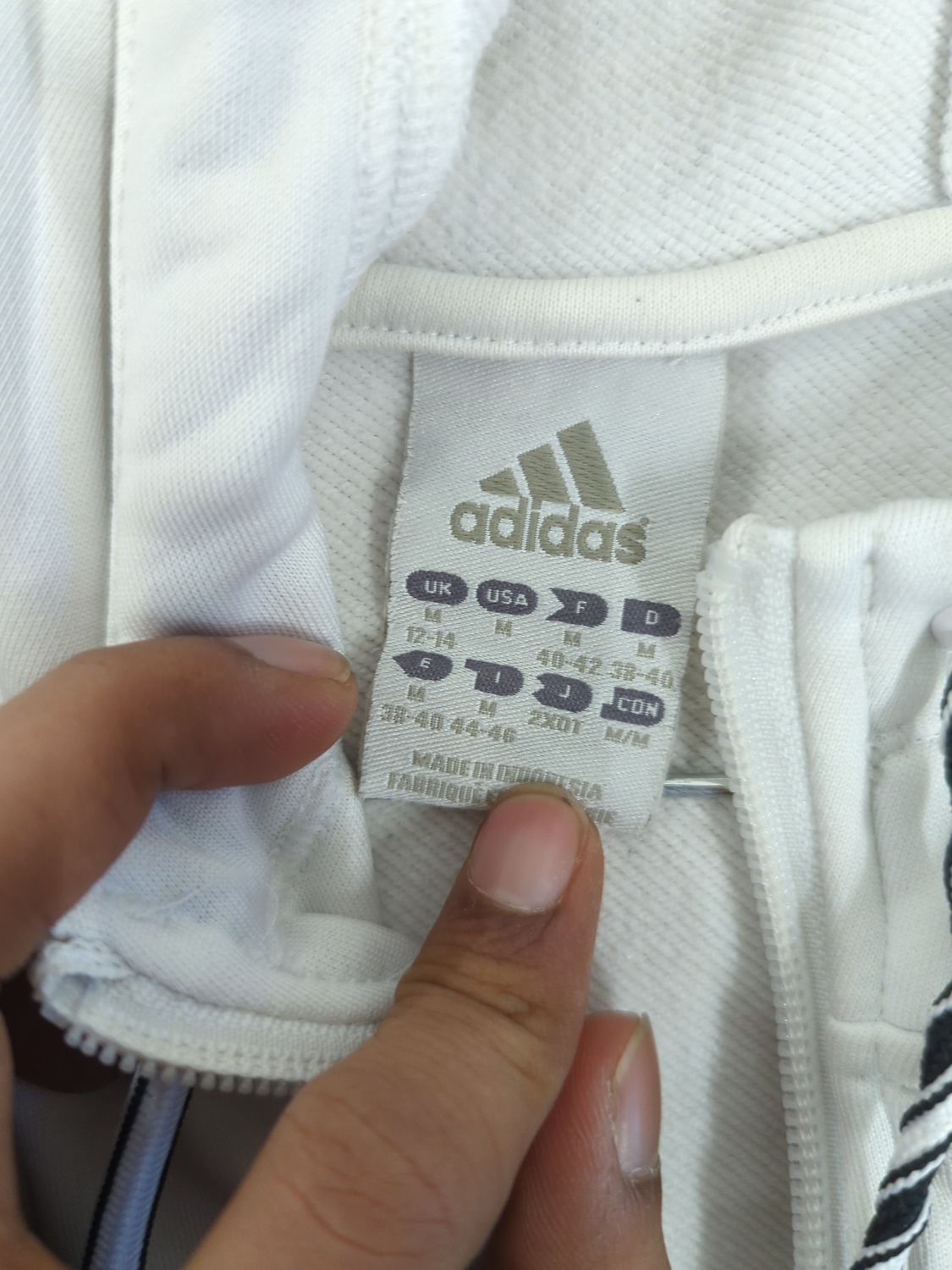 Adidas Black and White Track Jacket - Size M
