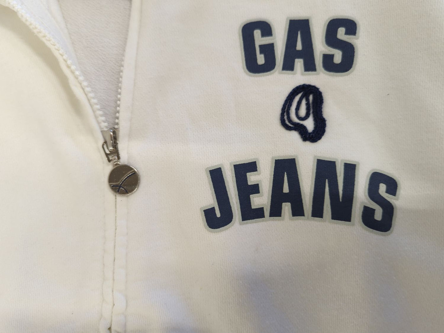 GAS Jeans White Zip-Up Sweatshirt - Size M/L