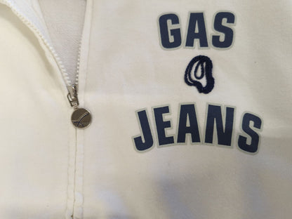 GAS Jeans White Zip-Up Sweatshirt - Size M/L