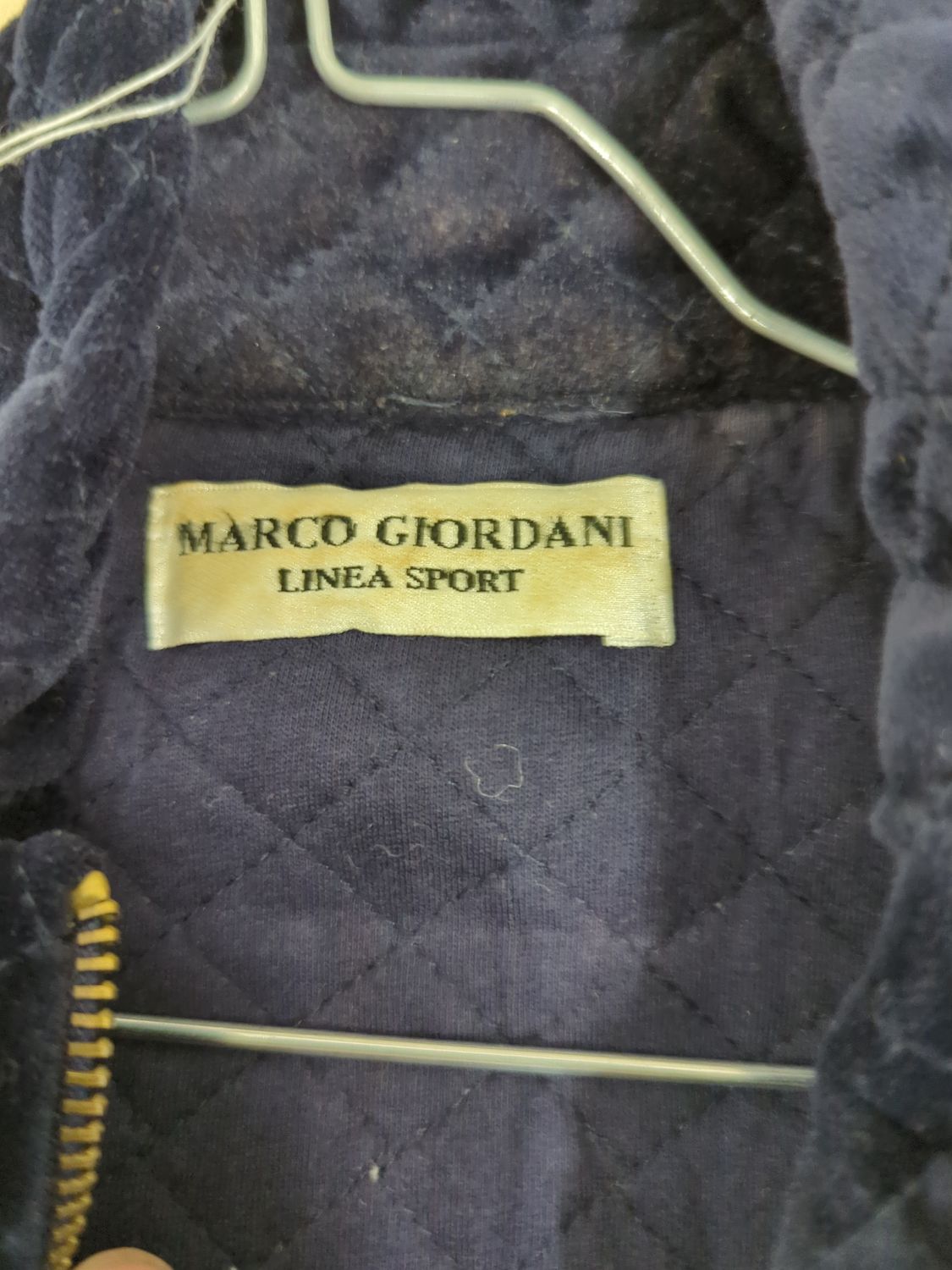 Marco Giordani Linea Sport Navy Quilted Vest with Gold Zippers