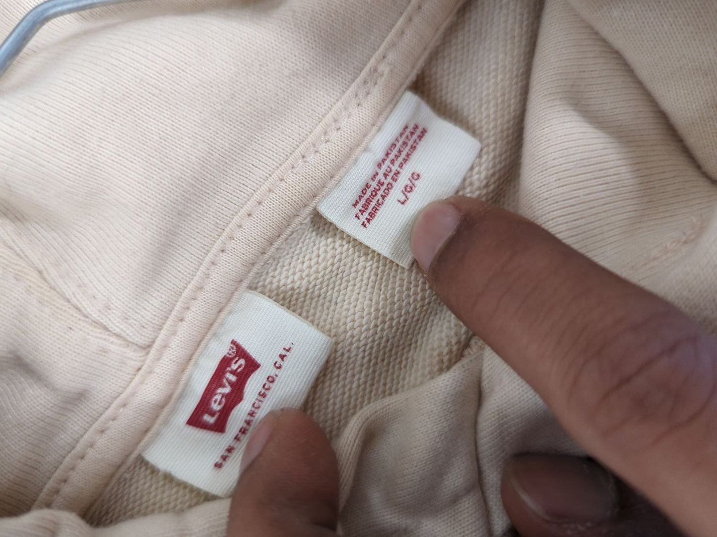 Levi's Beige Hoodie - Casual Drawstring Sweatshirt