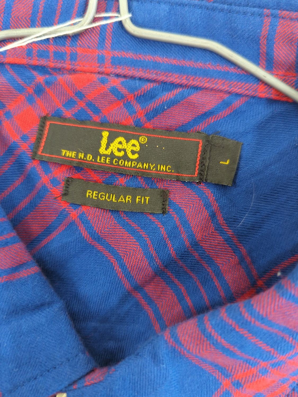Lee Blue & Red Plaid Button-Down Shirt - Regular Fit