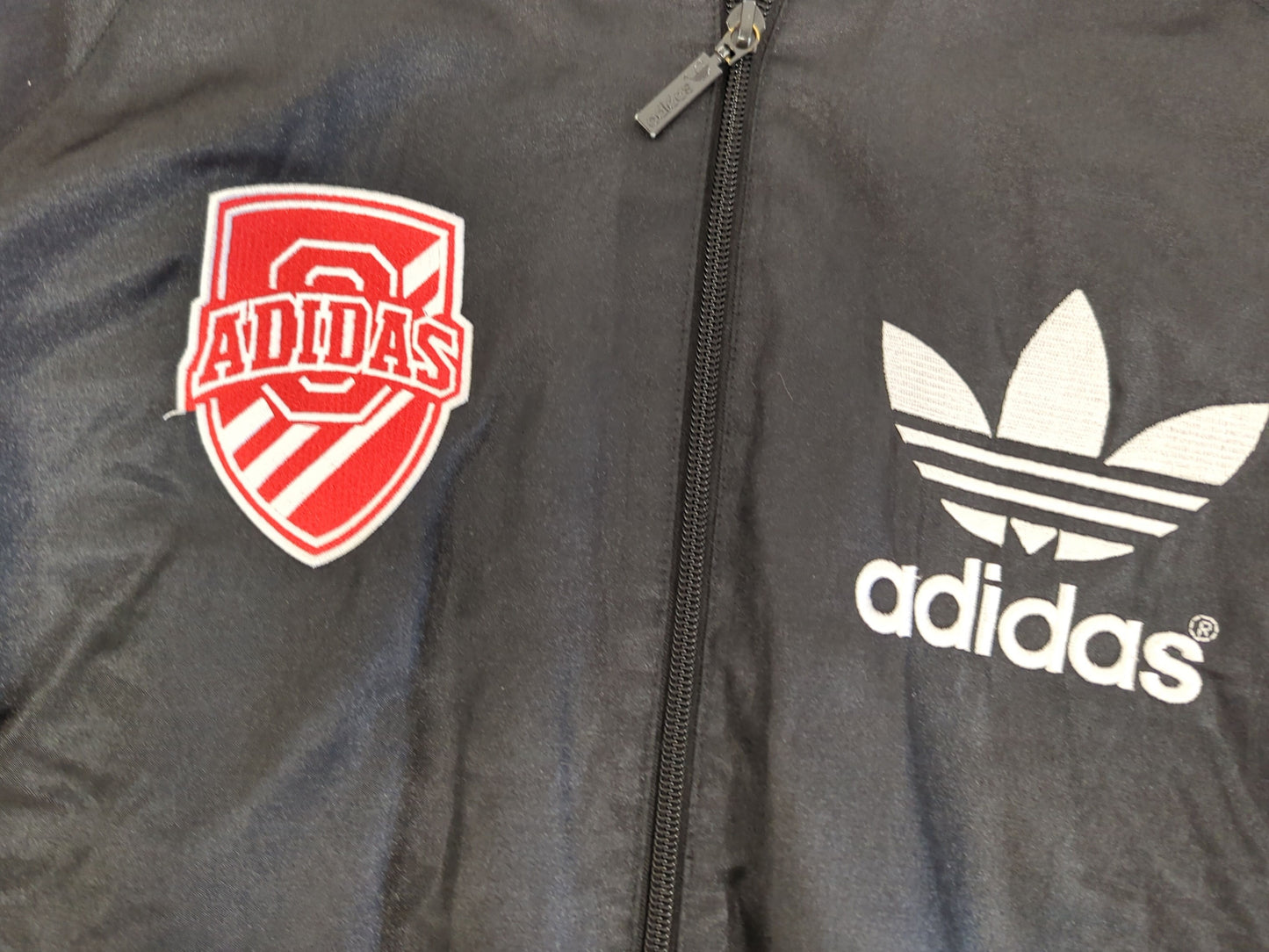 Adidas Black Windbreaker Jacket with New York's Finest Logo - Size L