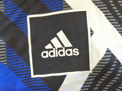 Adidas Chevron Pattern Hoodie - Blue/Black/White - Size M
