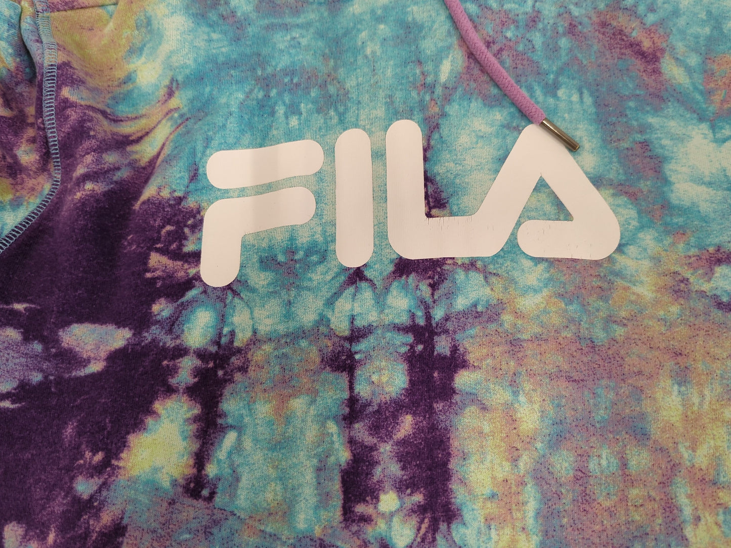FILA Tie-Dye Hoodie - Size S - Blue & Purple