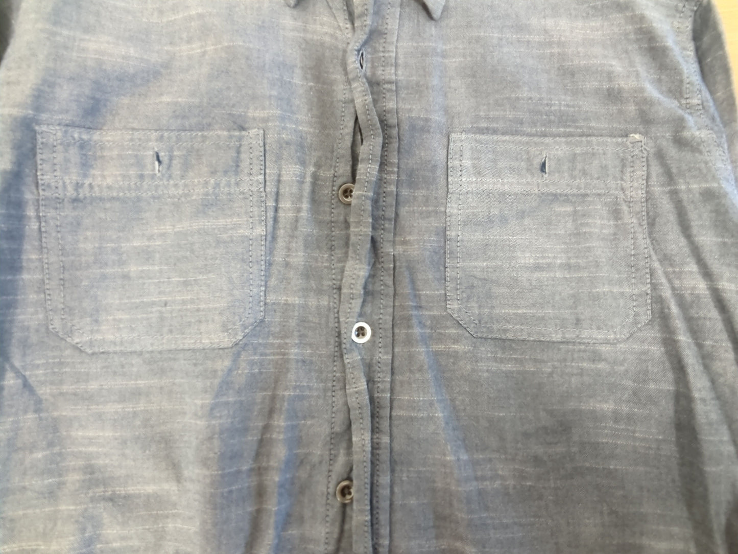 Wrangler Grey Chambray Button-Down Shirt - Classic Fit