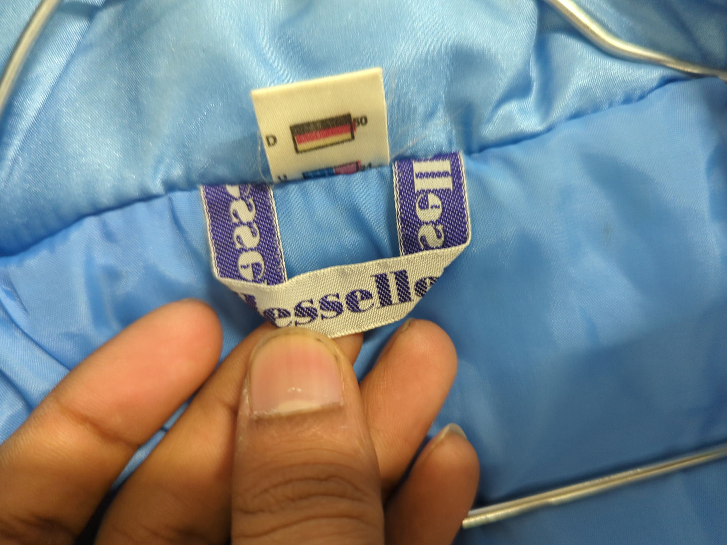 Blue Ellesse Quilted Puffer Jacket - Size 50 - German Made