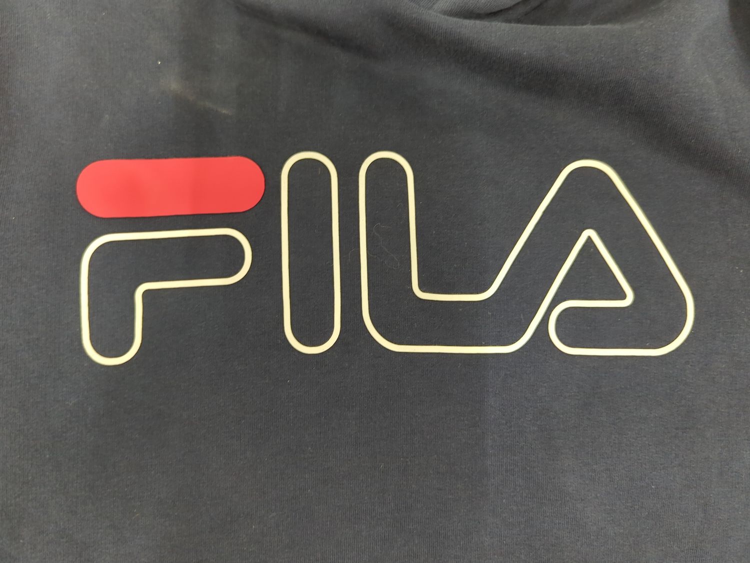 FILA Navy Blue Hoodie with Logo - Size S