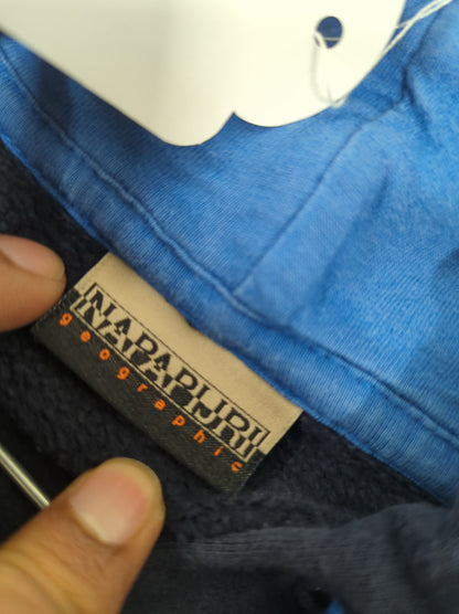 Napapijri Navy Hooded Windbreaker Jacket - Size XL