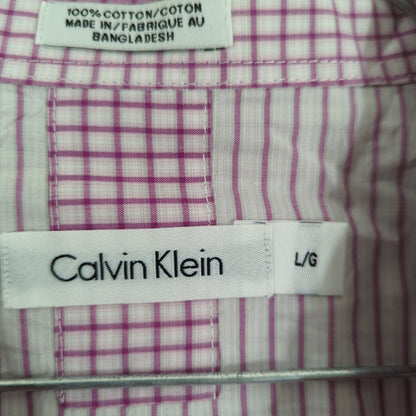 Calvin Klein Pink Checkered Button-Down Shirt - Size S