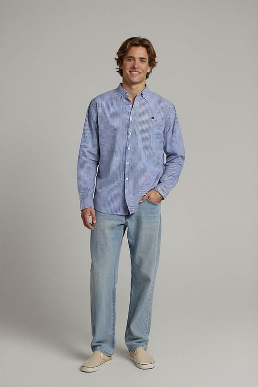 Napapijri Blue Gingham Check Button-Down Shirt