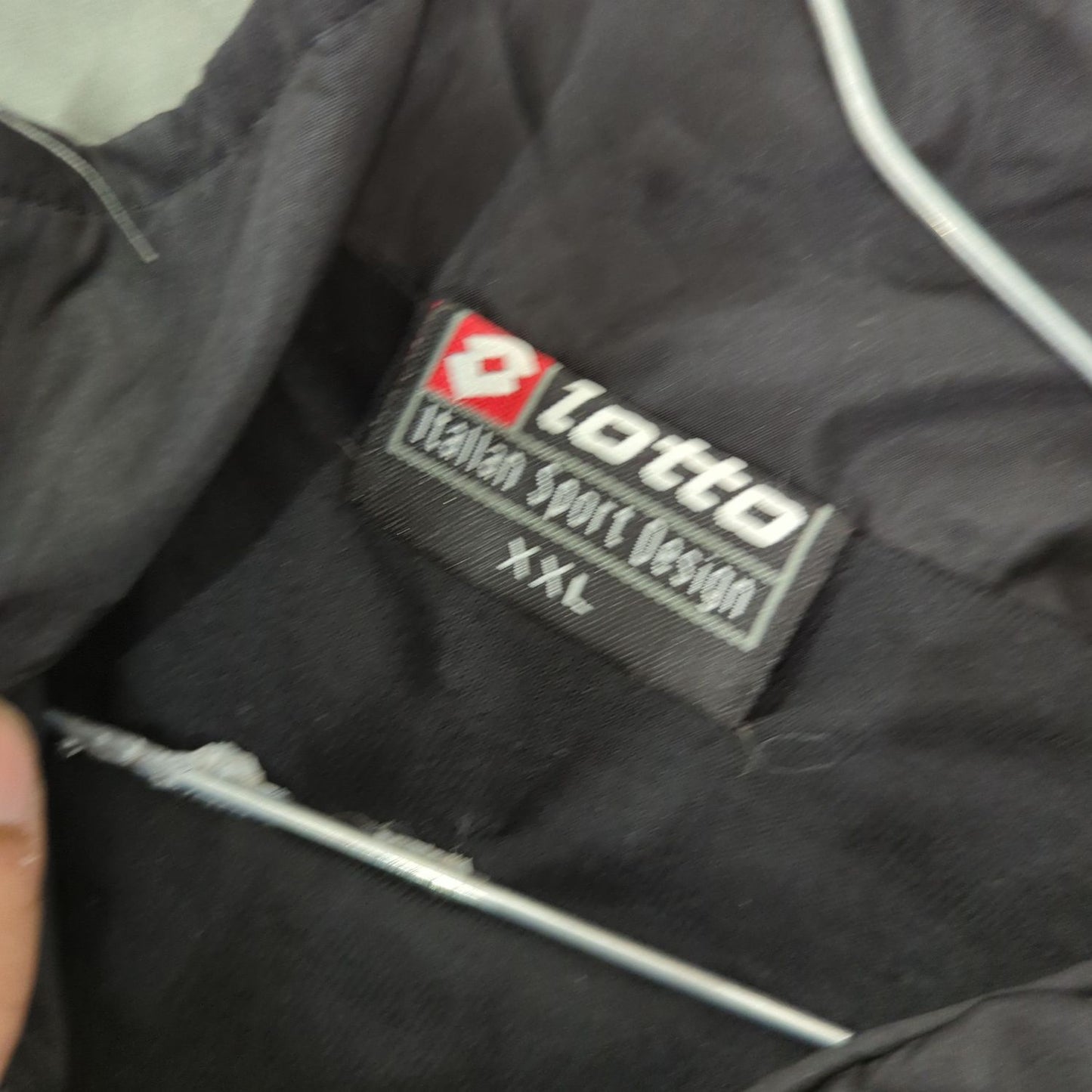 Lotto Black and Grey Windbreaker Jacket - Size XXL