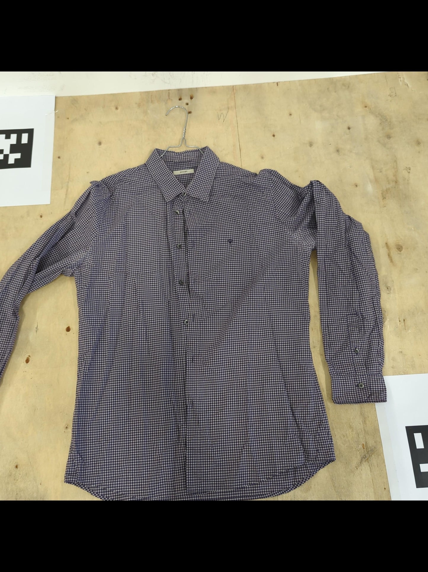 JOOP! Purple Checkered Button-Down Shirt - Size M