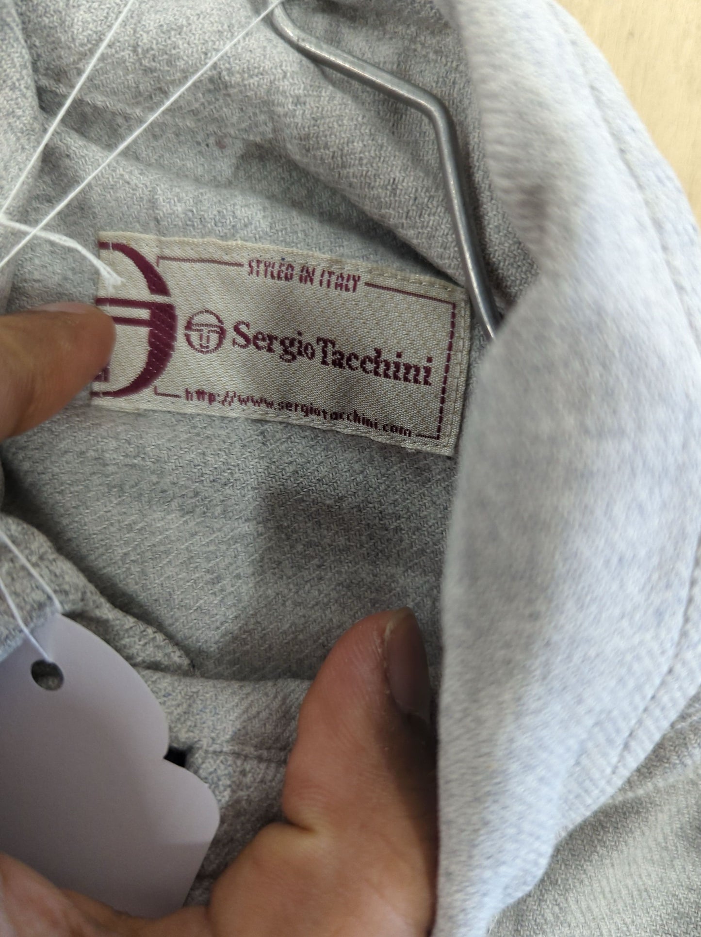 Sergio Tacchini Grey Linen Button-Down Shirt