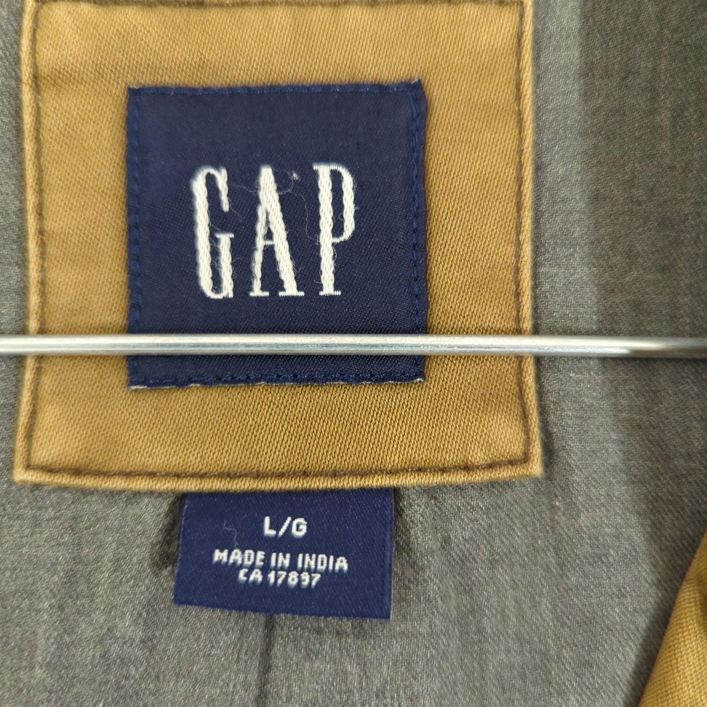 GAP Beige Cotton Jacket with Navy Lining - Size L
