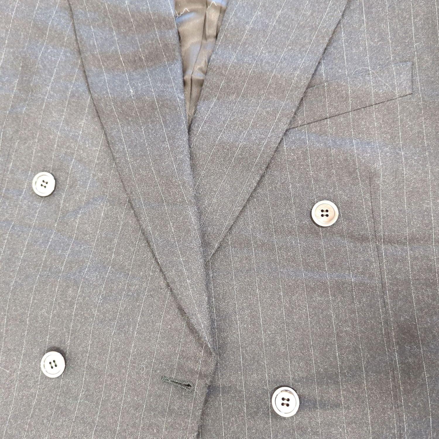 Pierre Cardin Black Pinstriped Double-Breasted Blazer