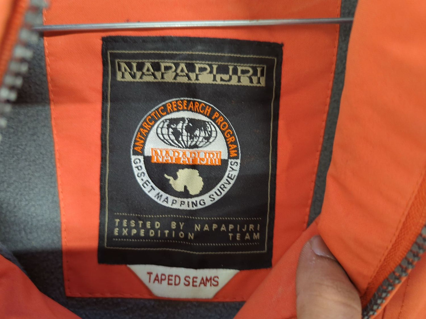 Napapijri Orange Windbreaker Jacket with Norwegian Flag