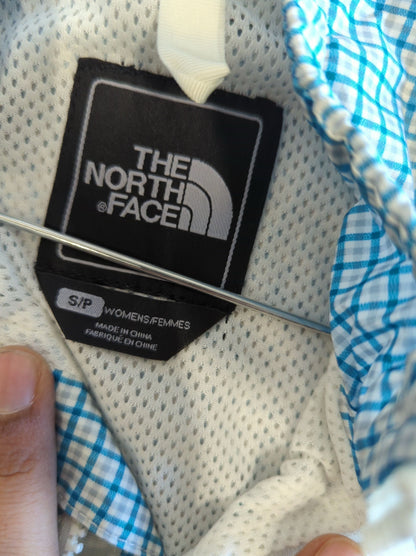 The North Face Blue Checkered Windbreaker Jacket - Size S