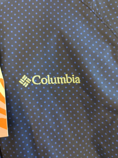 Columbia Omni-Tech Waterproof Navy Blue Polka Dot Jacket - Size M
