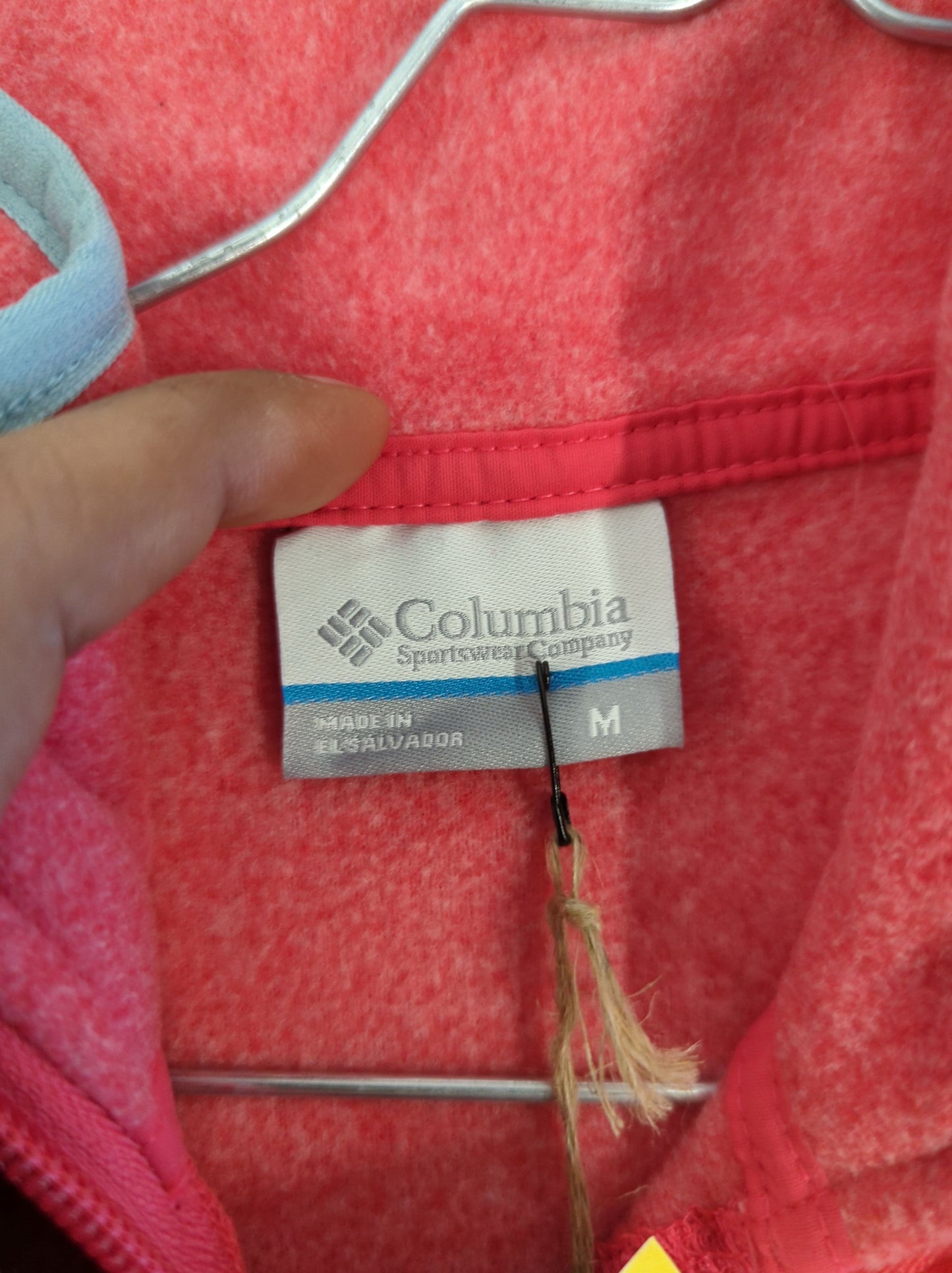 Columbia Pink Fleece Vest with Blue Trim - Size M