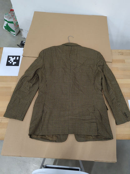 Valentino Uomo Brown Checkered Wool Blend Blazer - Made in Italy