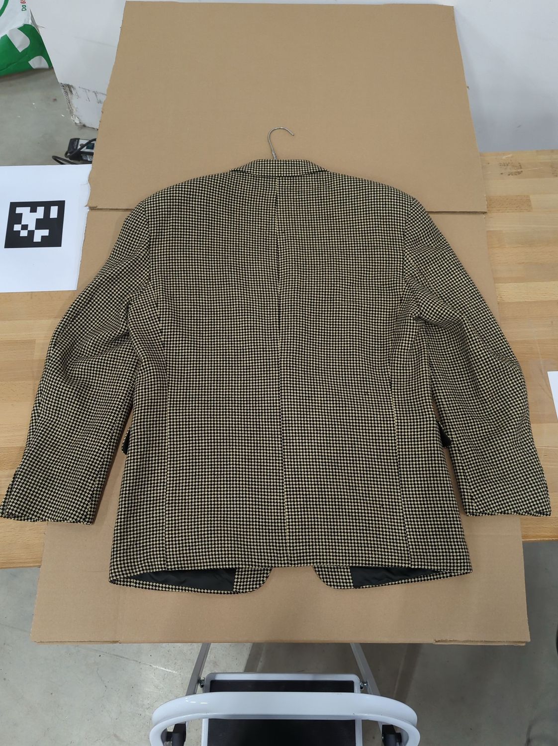 KENZO Houndstooth Pattern Blazer Jacket - Black & Beige