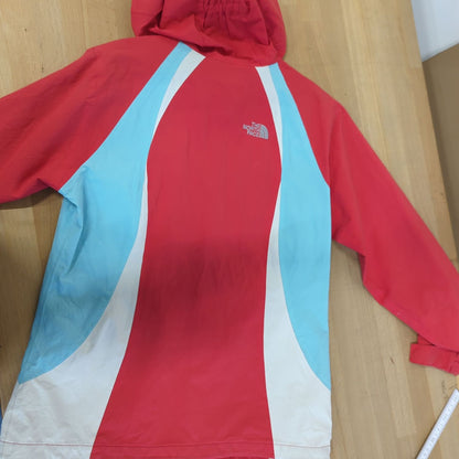 The North Face Red Windbreaker Jacket with Blue & White Panels - Size M
