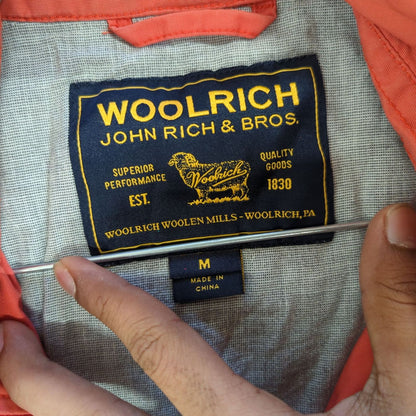 Woolrich Men's Coral Red Windbreaker Jacket - Size M
