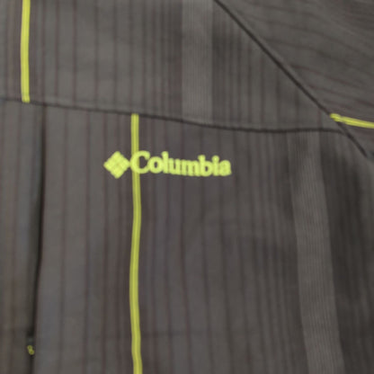 Columbia Grey Windbreaker Jacket with Yellow Accents - Size L