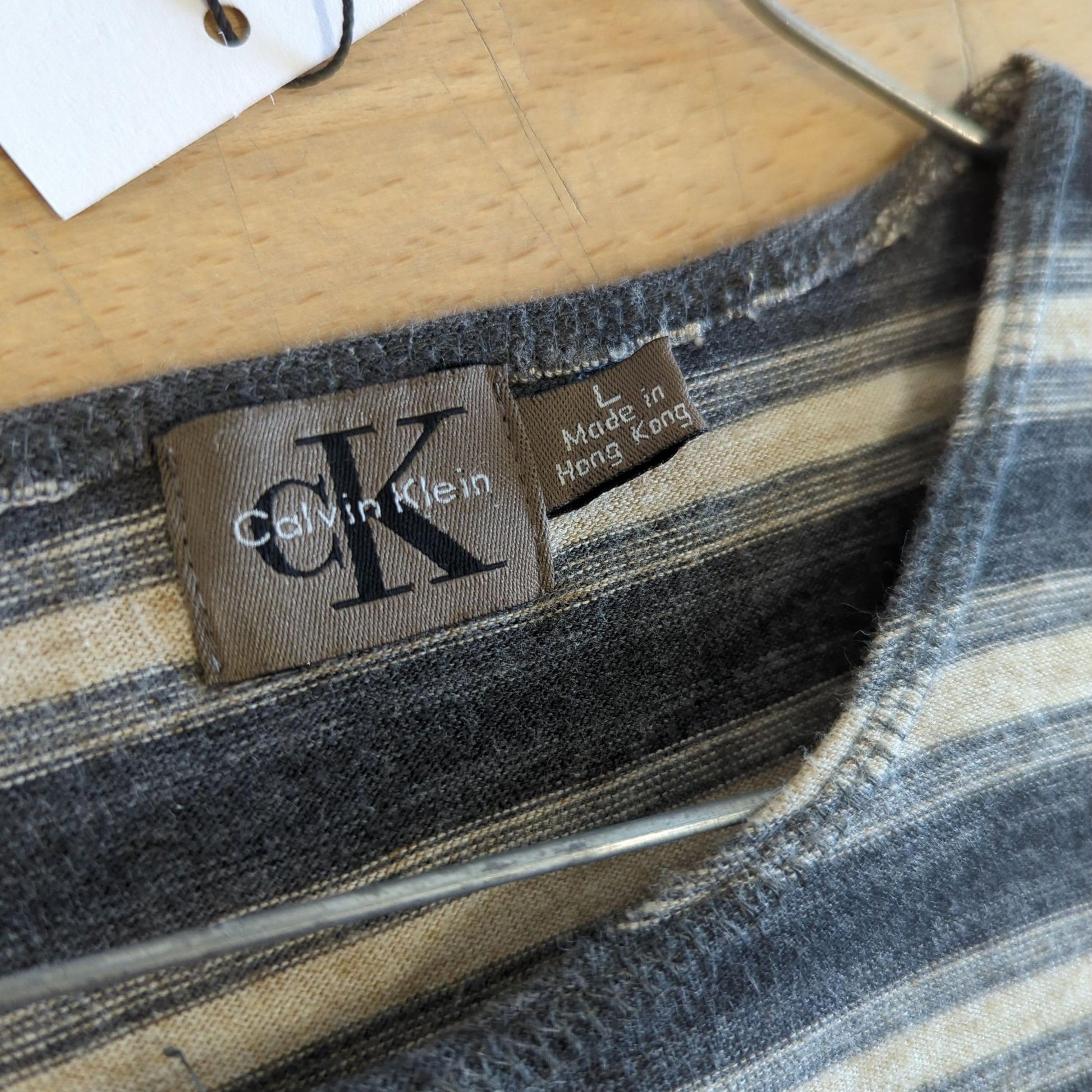 Calvin Klein Striped Button-Down Henley Shirt - CK Casual Top