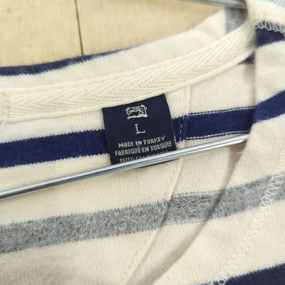 Striped T-shirt with Navy and Grey Lines - Size L