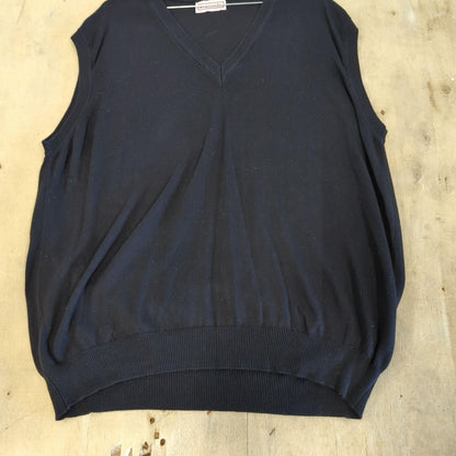 Stefanel Navy Sleeveless V-neck Sweater Vest