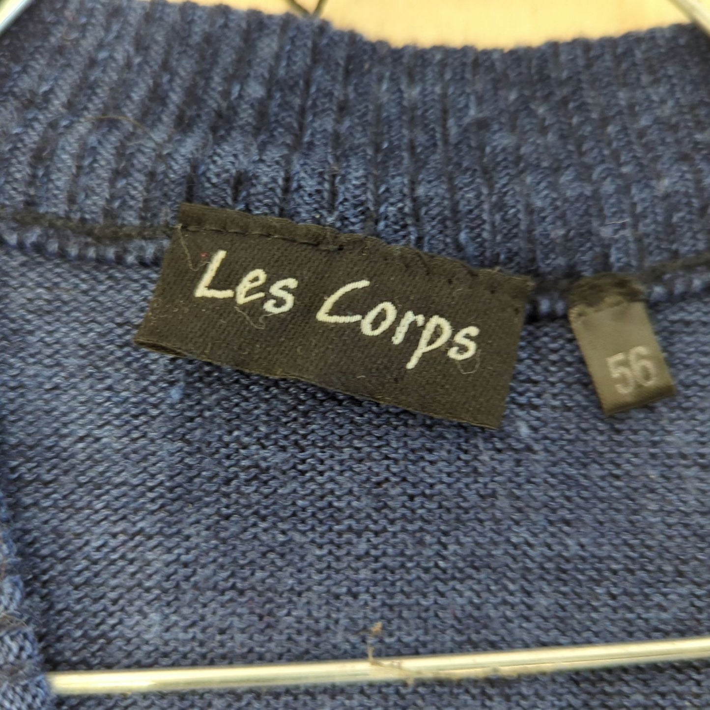 Les Corps Men's Blue Argyle Knit Sweater Vest - Size 56