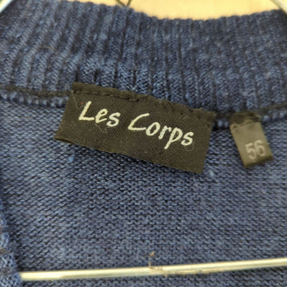 Les Corps Men's Blue Argyle Knit Sweater Vest - Size 56
