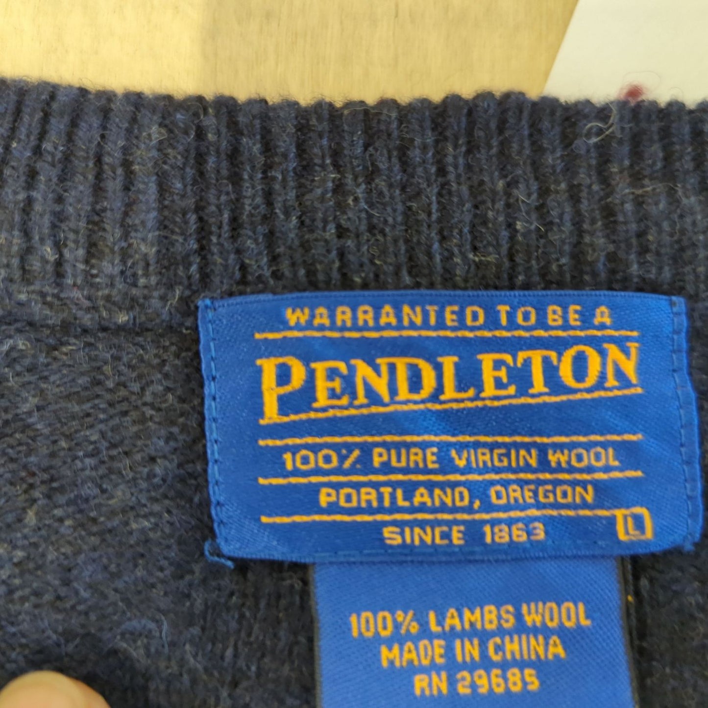 Pendleton Navy Blue Lambswool Sweater Vest