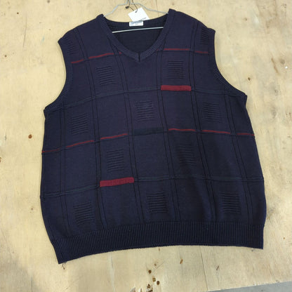 Züllig Hans AZP Navy Sweater Vest with Red Accents