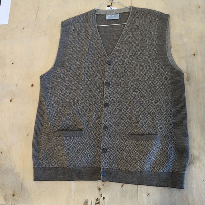 Rodes Diamond Pattern Knit Waistcoat - Men's V-neck Button-up Vest