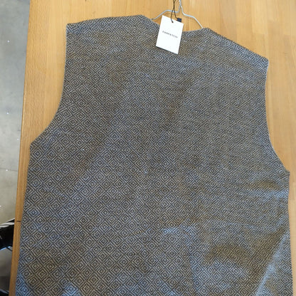 Rodes Diamond Pattern Knit Waistcoat - Men's V-neck Button-up Vest