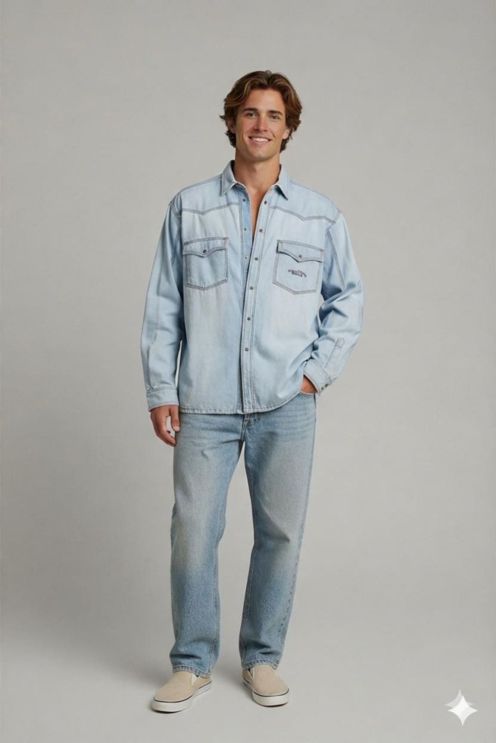 Marco Polo Denim Button Down Shirt - Size M