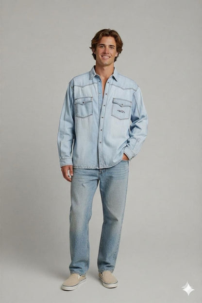 Marco Polo Denim Button Down Shirt - Size M