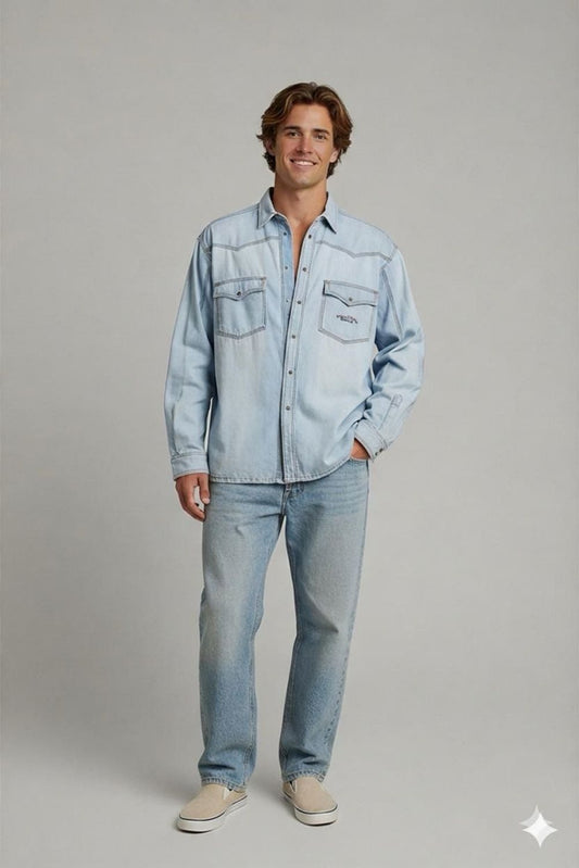 Marco Polo Denim Button Down Shirt - Size M