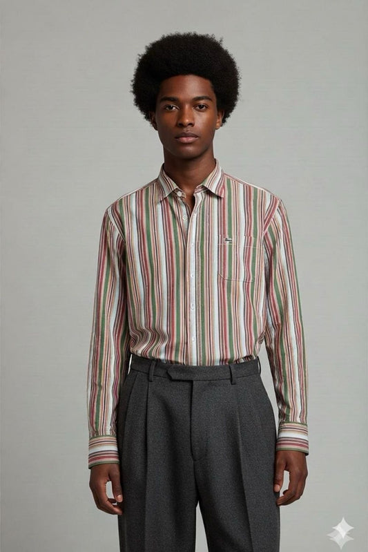 Napapijri Striped Button-Down Shirt - Long Sleeve