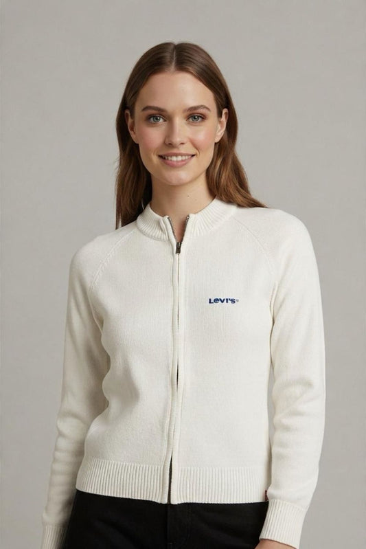 Levi's Red Tab Cream Zip-Up Sweater - Size Medium